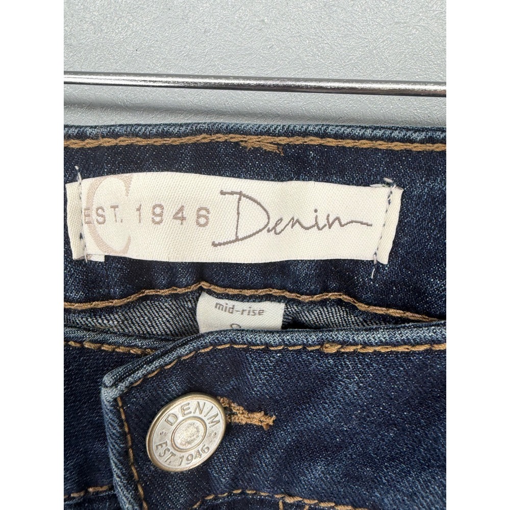 Est 1946 Denim Womens Shorts Dark Wash Mid Rise Cuffed 8 - Picture 4 of 5